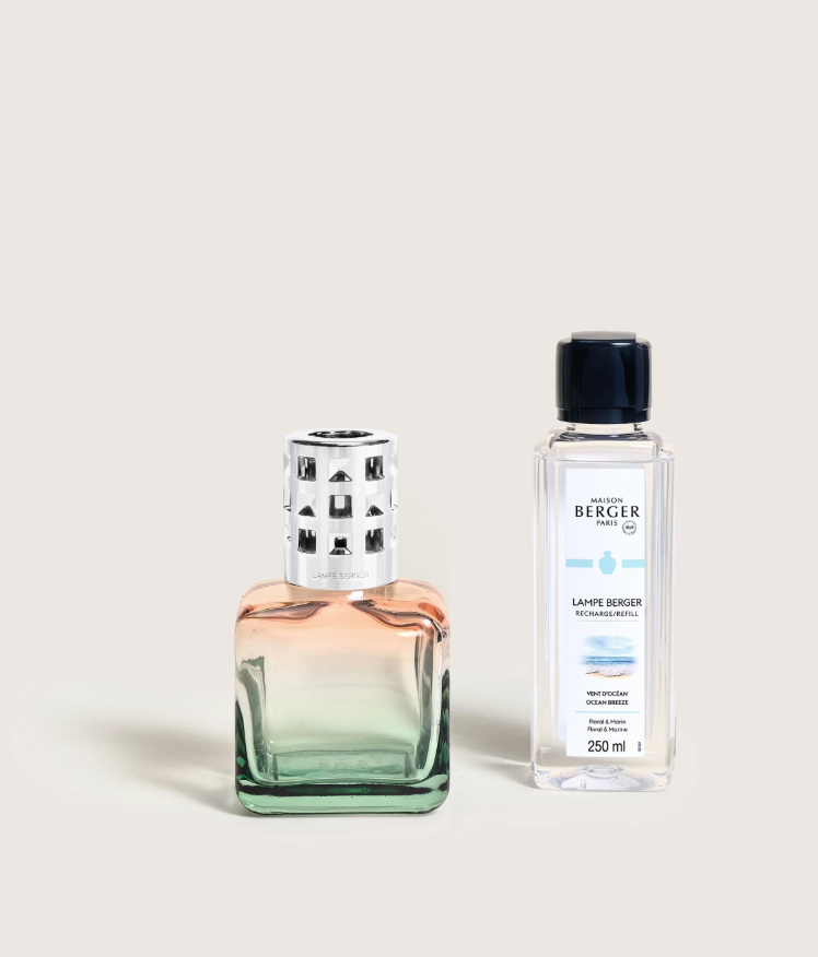 Glacon Peach-Green Gradient Lamp Gift Set with Ocean Breeze