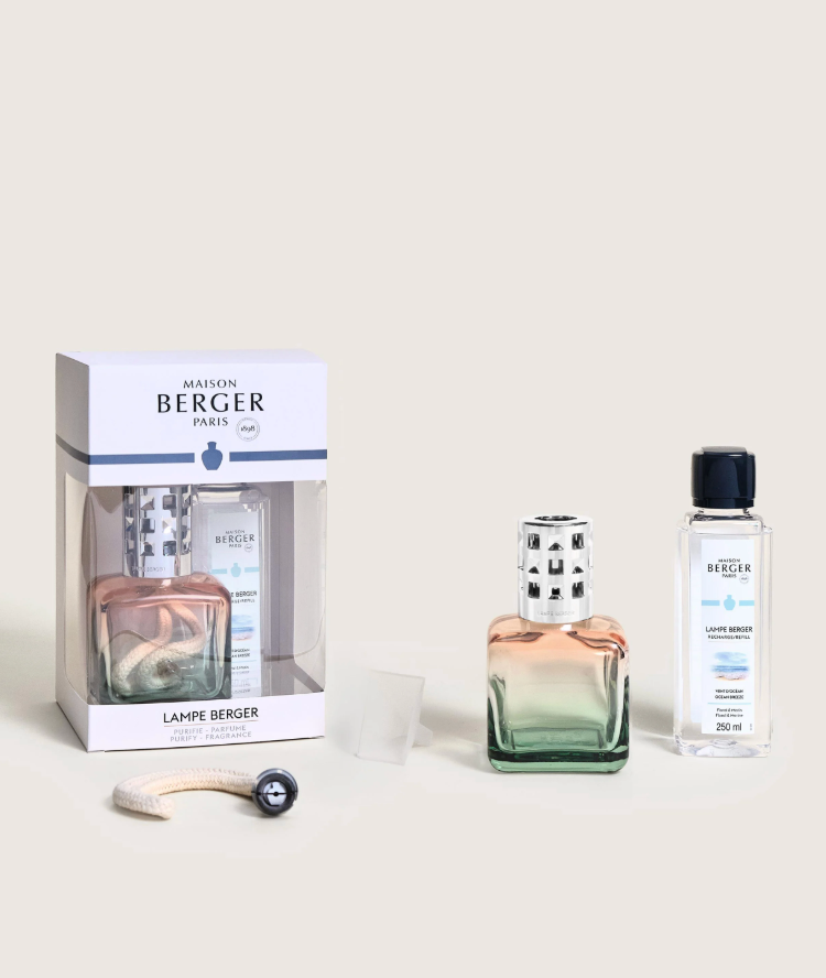 Glacon Peach-Green Gradient Lamp Gift Set with Ocean Breeze