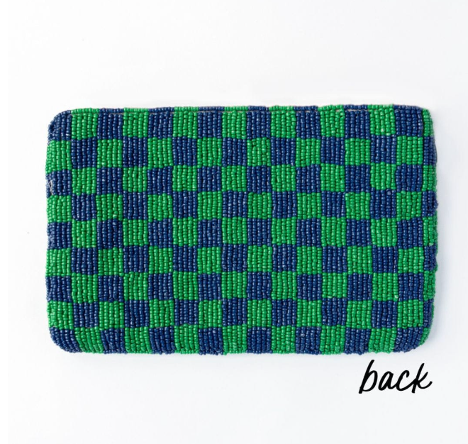 Leila Cherries Seed Bead Clutch With Strap