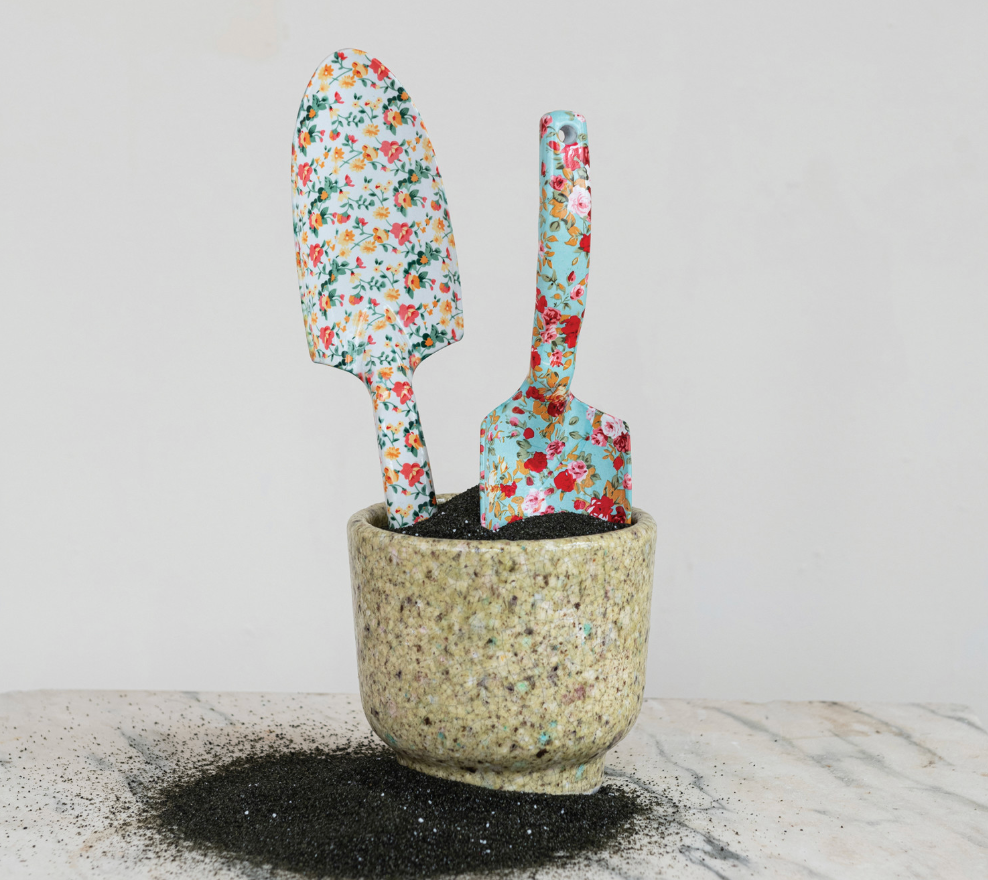 Aluminum Garden Spade with Floral Pattern, 2 Styles