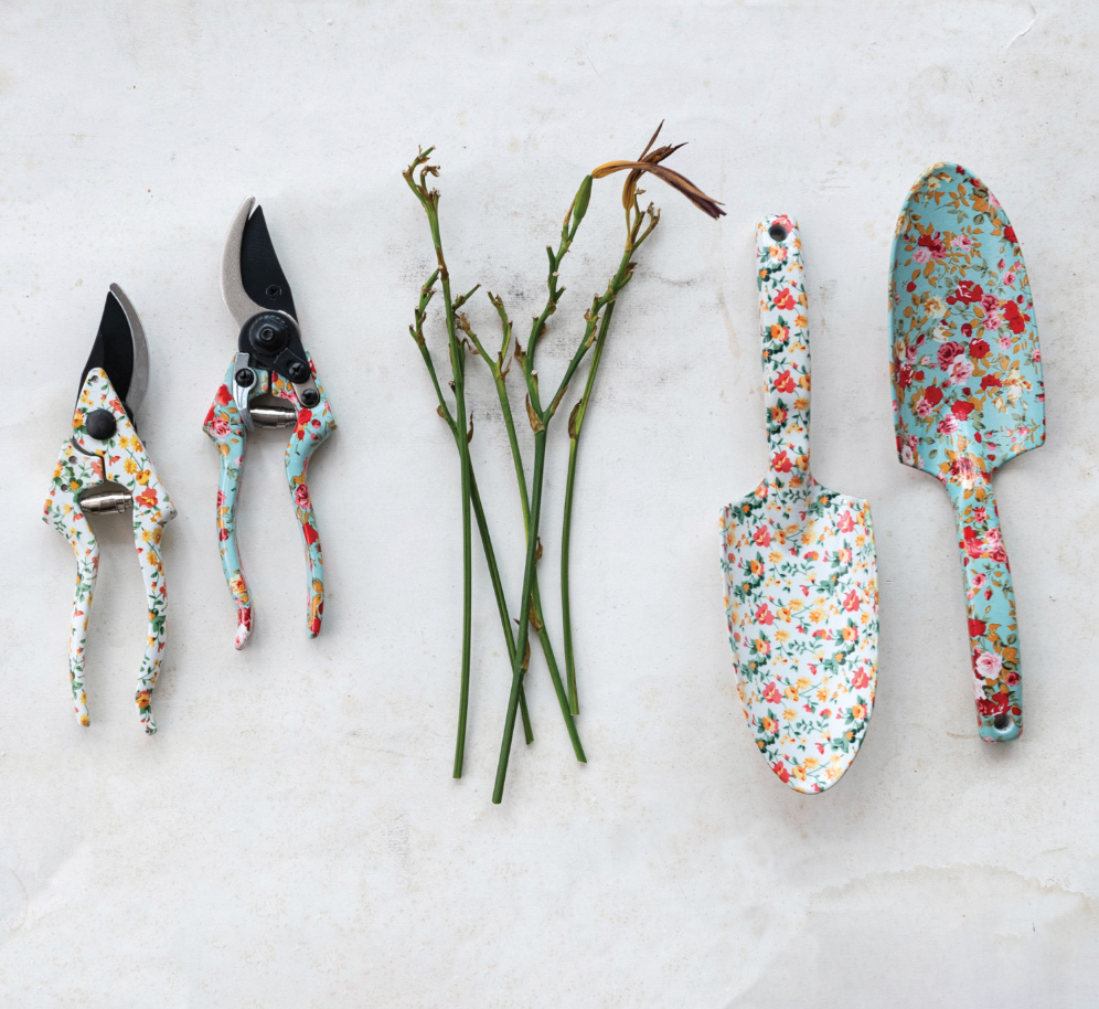 Aluminum Garden Spade with Floral Pattern, 2 Styles