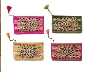 Cotton Voile Tiger Zip Pouch with Interior Coating, 4 Colors