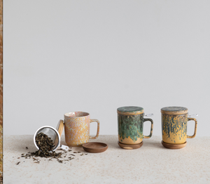 10 oz. Mug with Strainer, Lid & Saucer