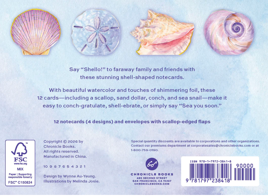 Shell Notes 12 Shell-Shaped Cards &amp; Envelopes