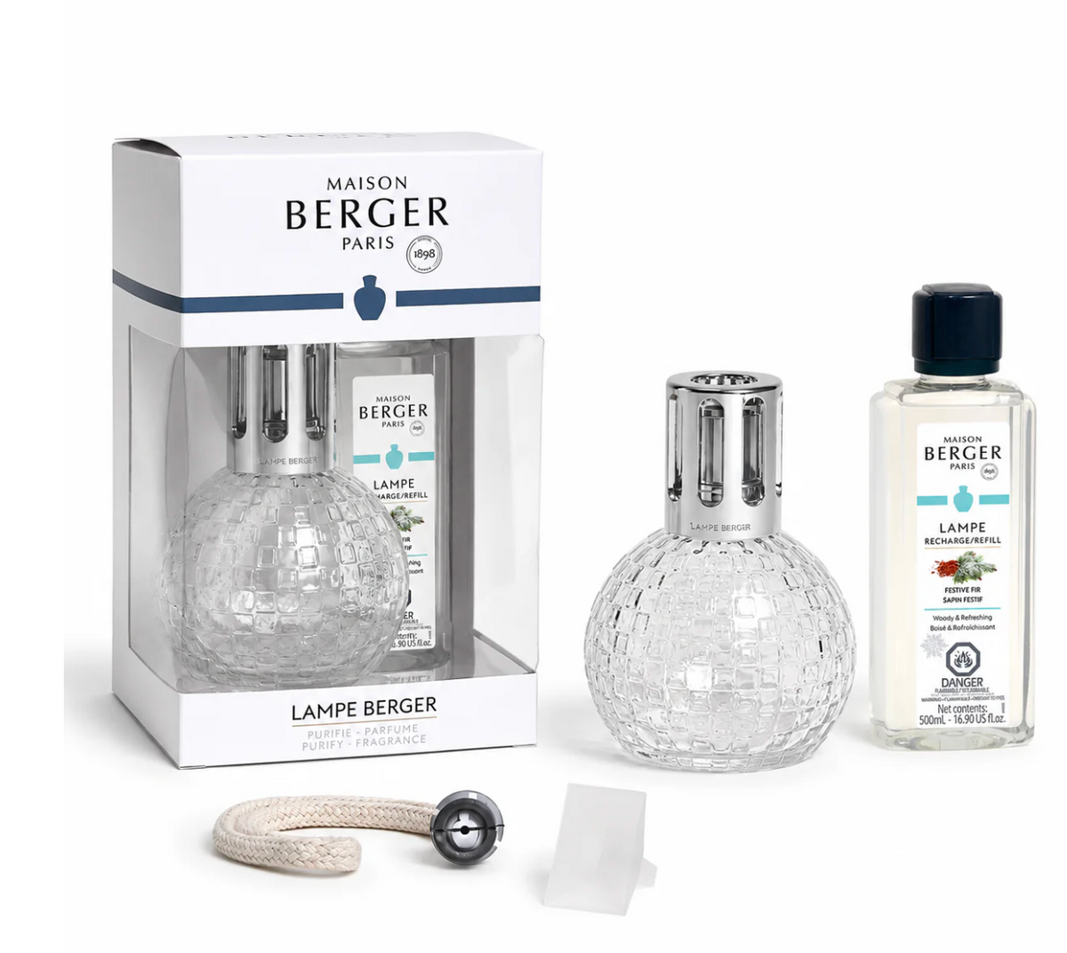 Disco Clear Fragrance Lamp Gift Set with Festive Fir