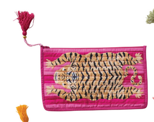 Cotton Voile Tiger Zip Pouch with Interior Coating, 4 Colors