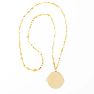 Virgina Locket Necklace On Paperclip Chain