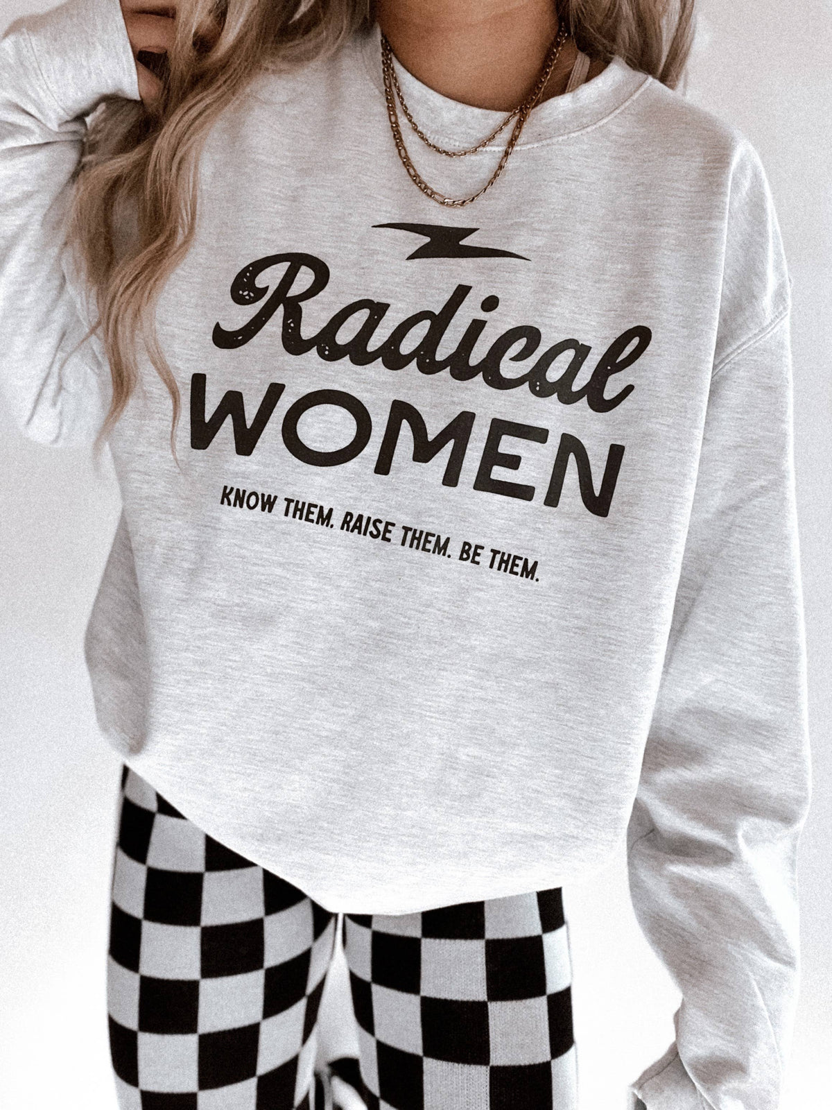 Radical Women Feminist Graphic Sweatshirt - Ash
