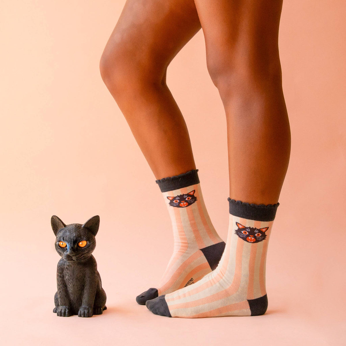 Spooky Kitty Crew Socks | Halloween
