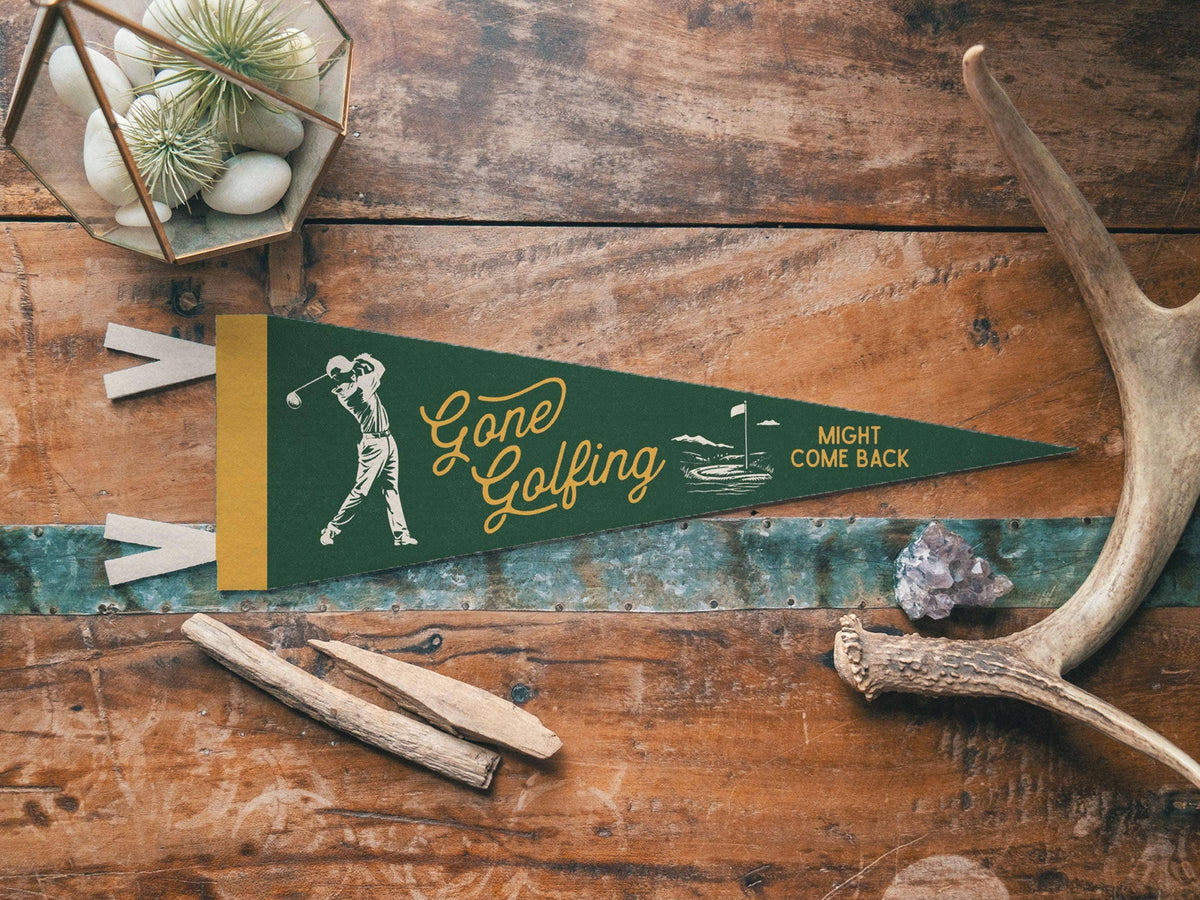 Gone Golfing Felt Pennant