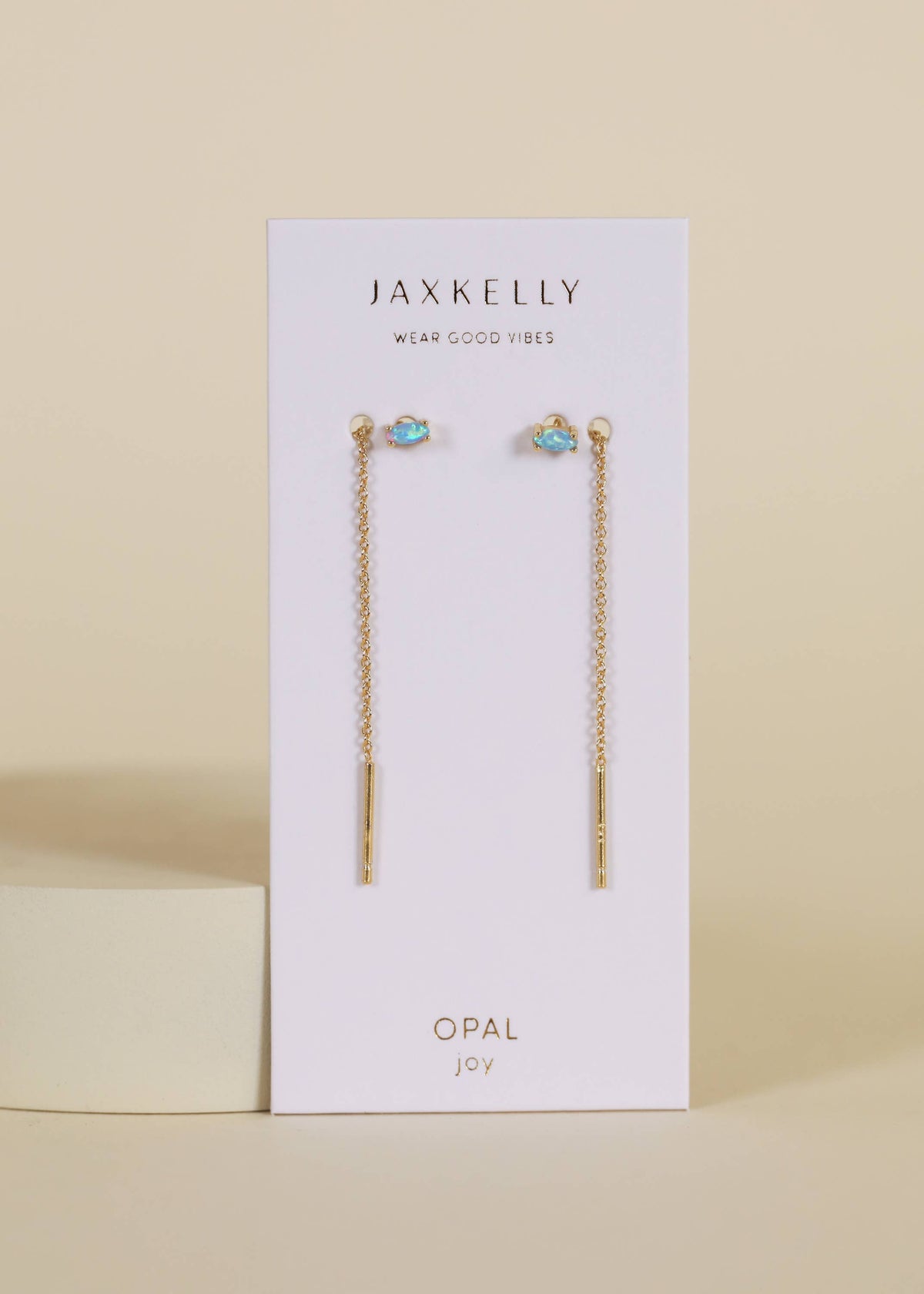 Studded Threader - Fire Opal - Earrings