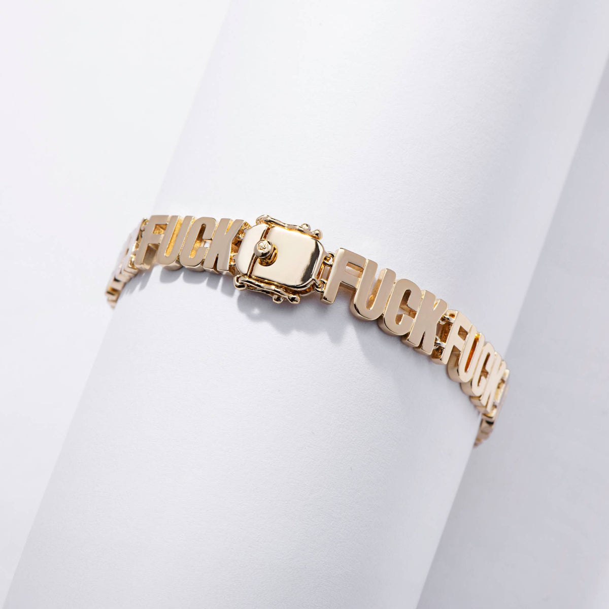 14k gold plate Fuck Fuck Fuck Chain Link Bracelet (SM + Med)