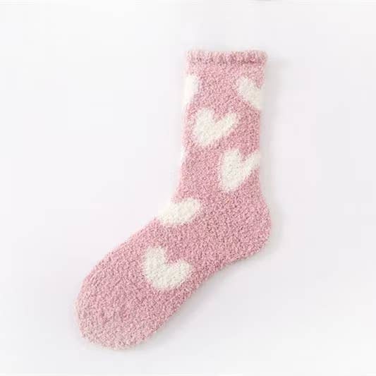 Valentine&#39;s Heart Socks Fuzzy Socks