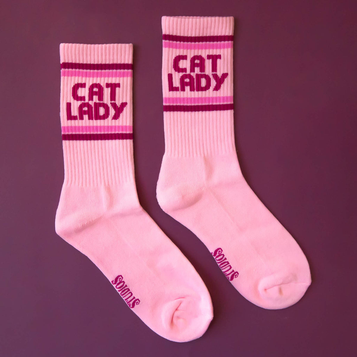 Cat Lady Striped Ribbed Crew Socksg