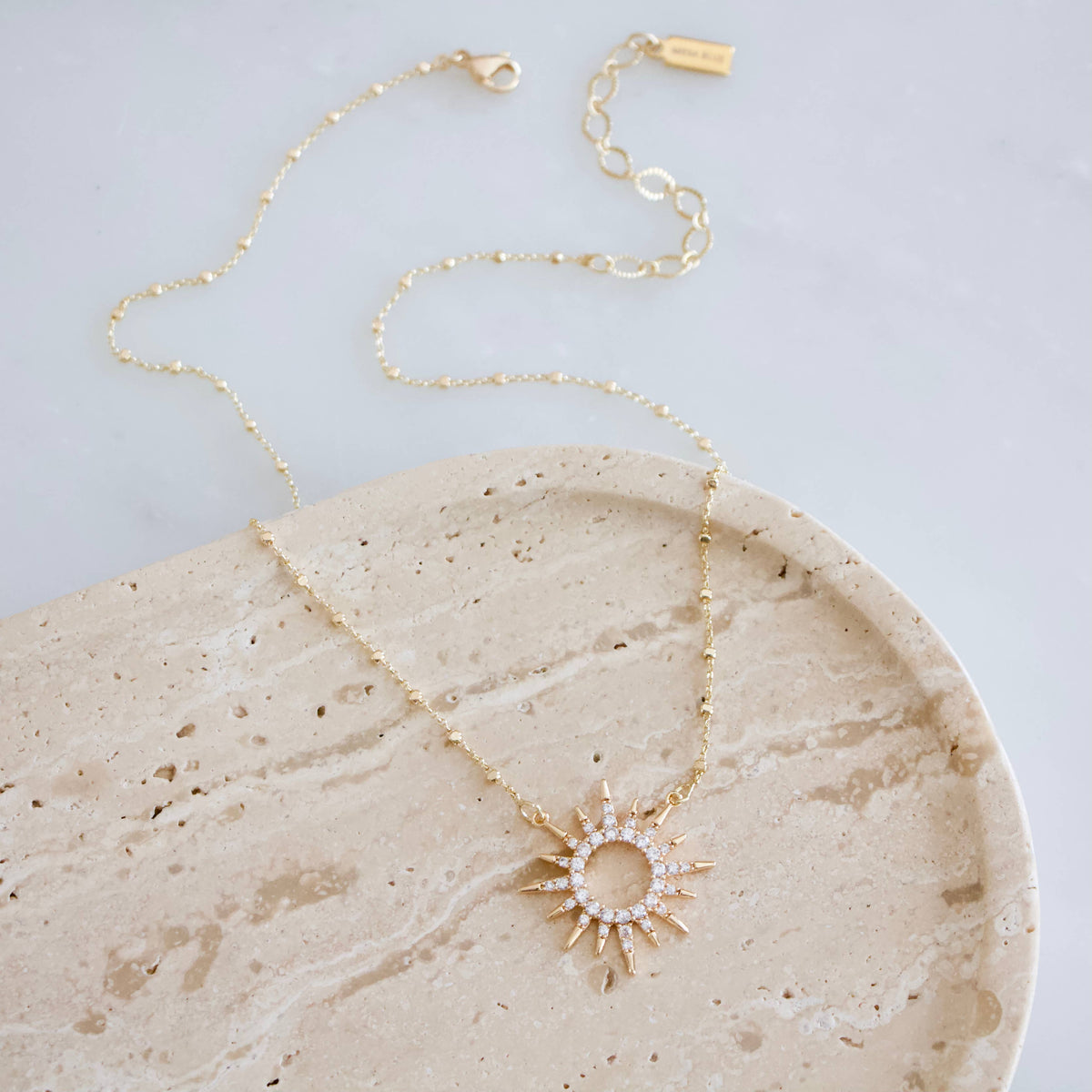 CZ Sun Necklace