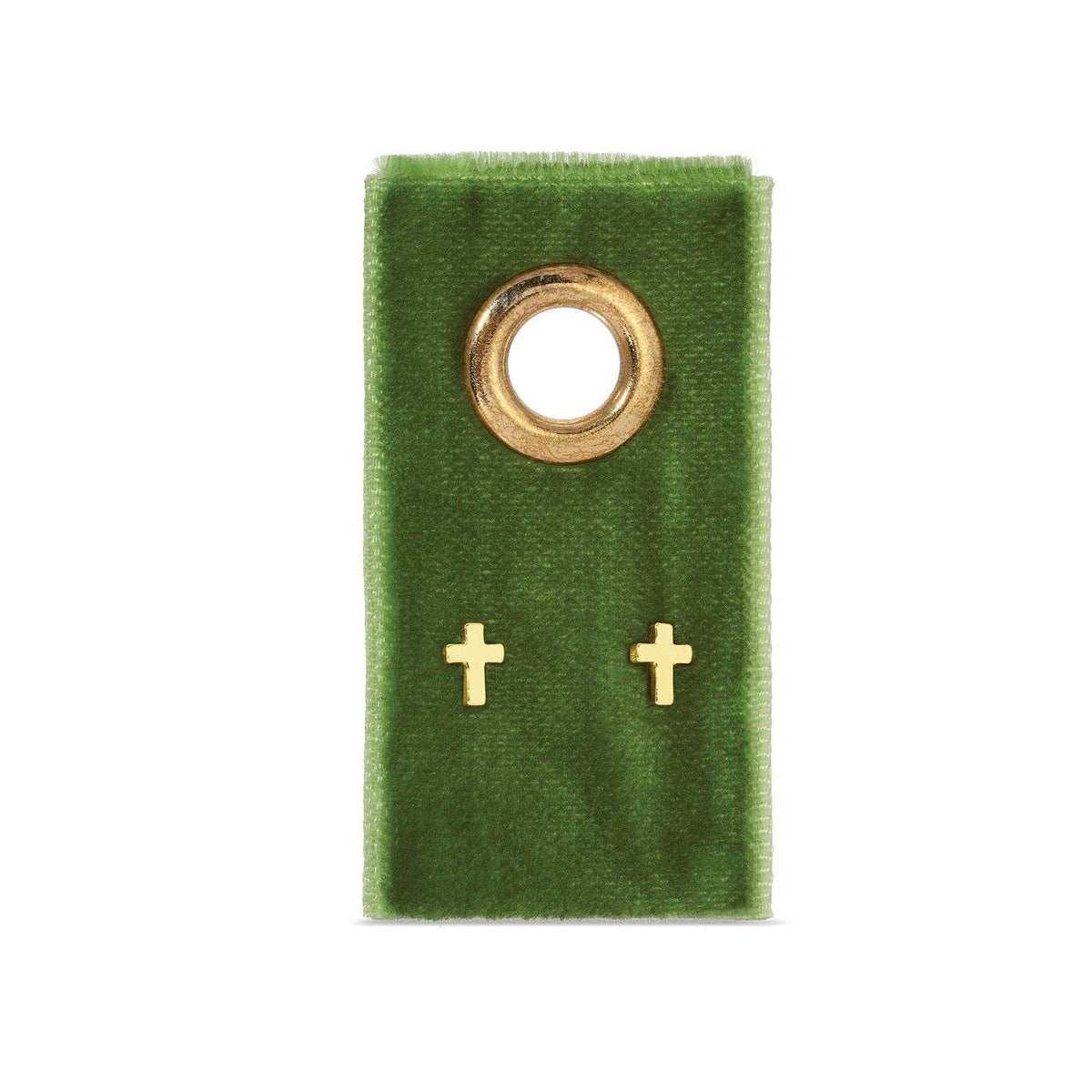 Small Cross Studs On Velvet Gift Tag