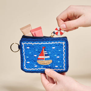 Handcrafted Beaded Pouch–Sail Away