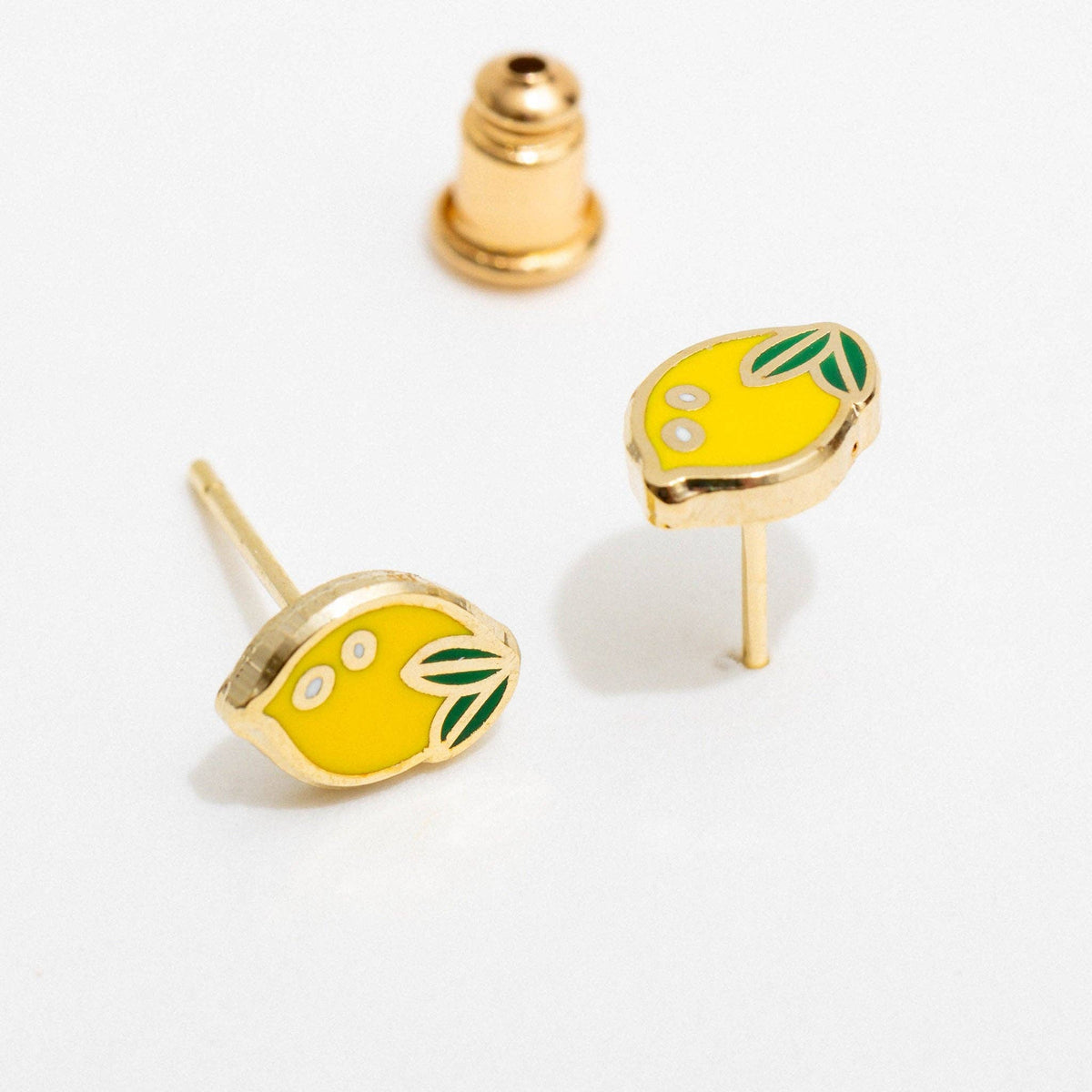 Lemon Enamel Stud Earrings