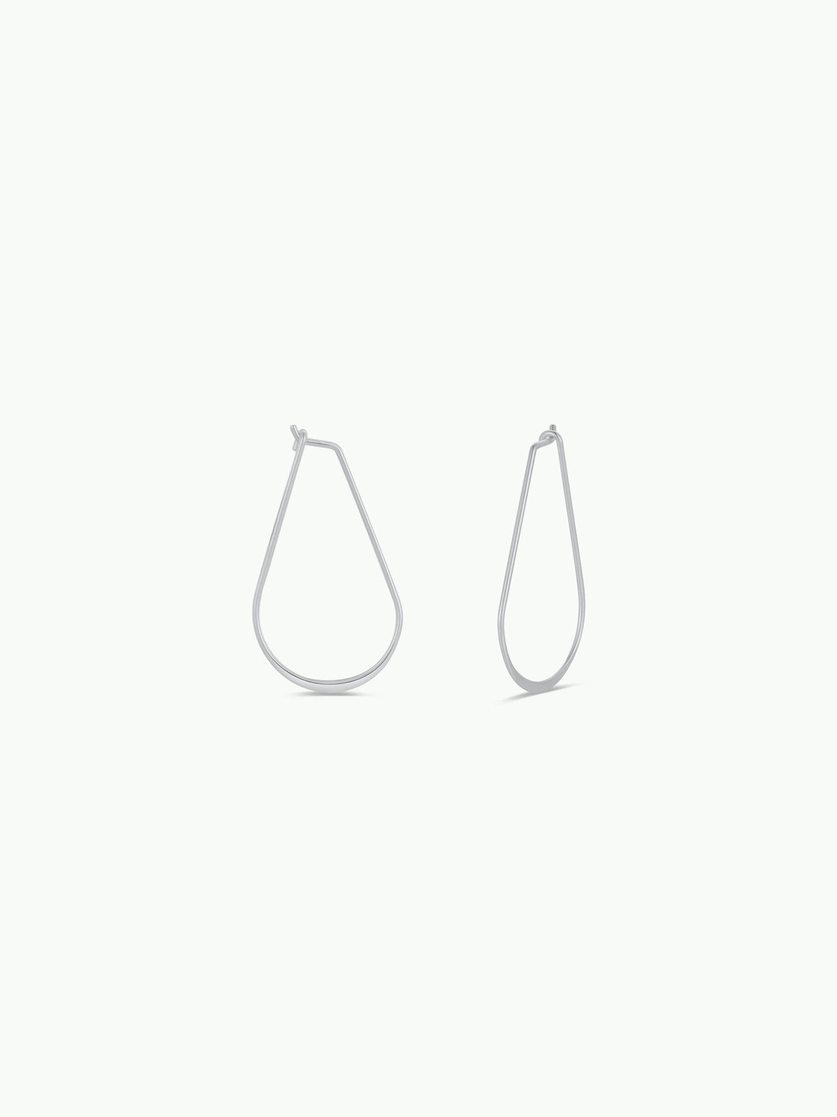 Silver Long Oval Hoop
