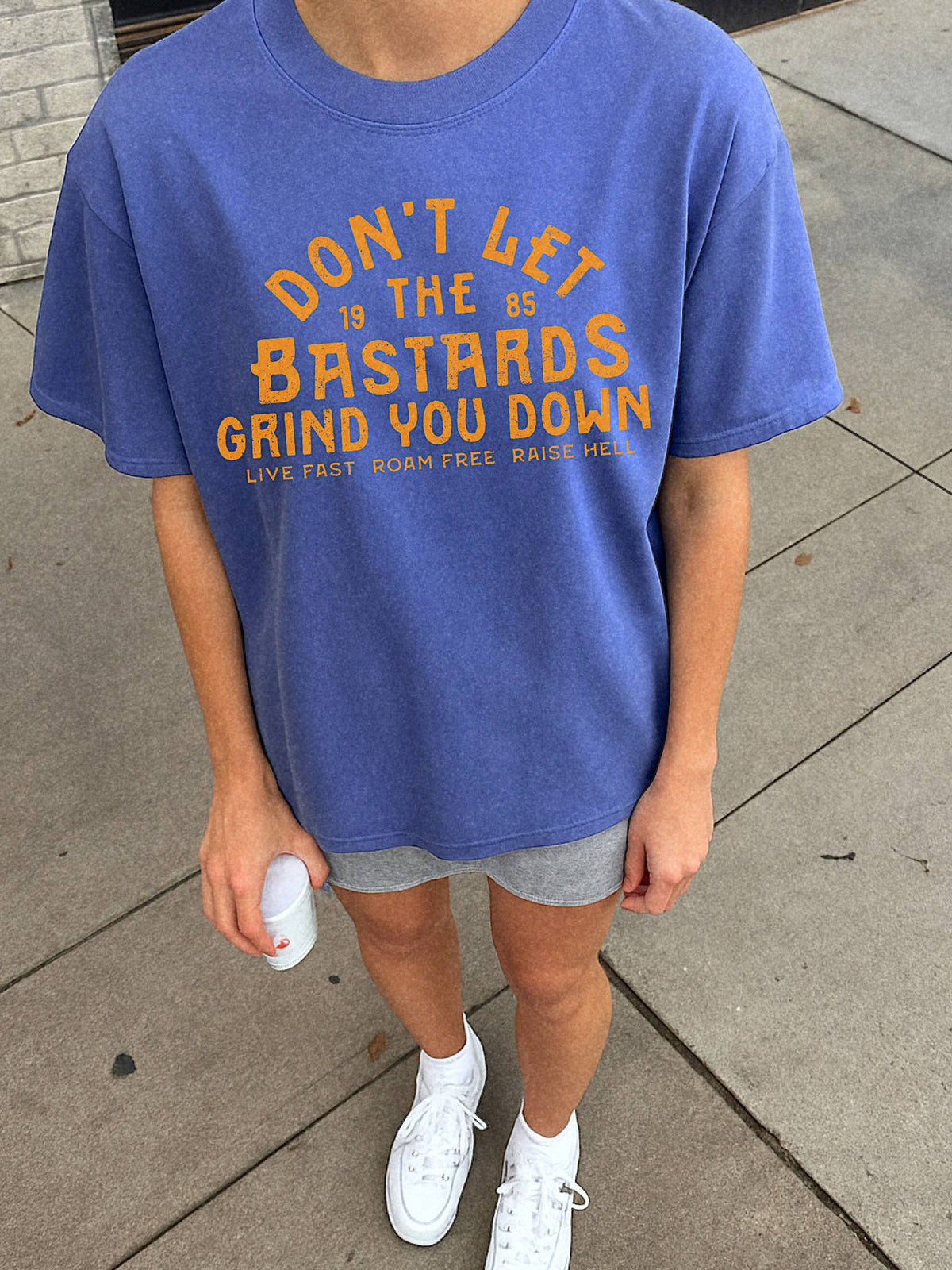 Don&#39;t let the bastards womens feminist graphic tee - Flo