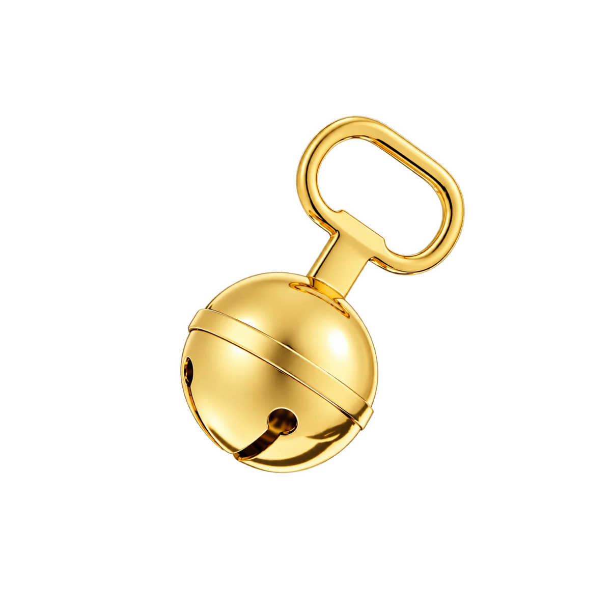 Gold Plated Metal Jingle Bell Beer Bottle Opener with Ribbon