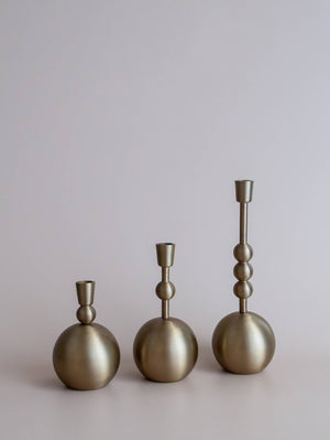Medium Stacked Orb Taper Candle Holder