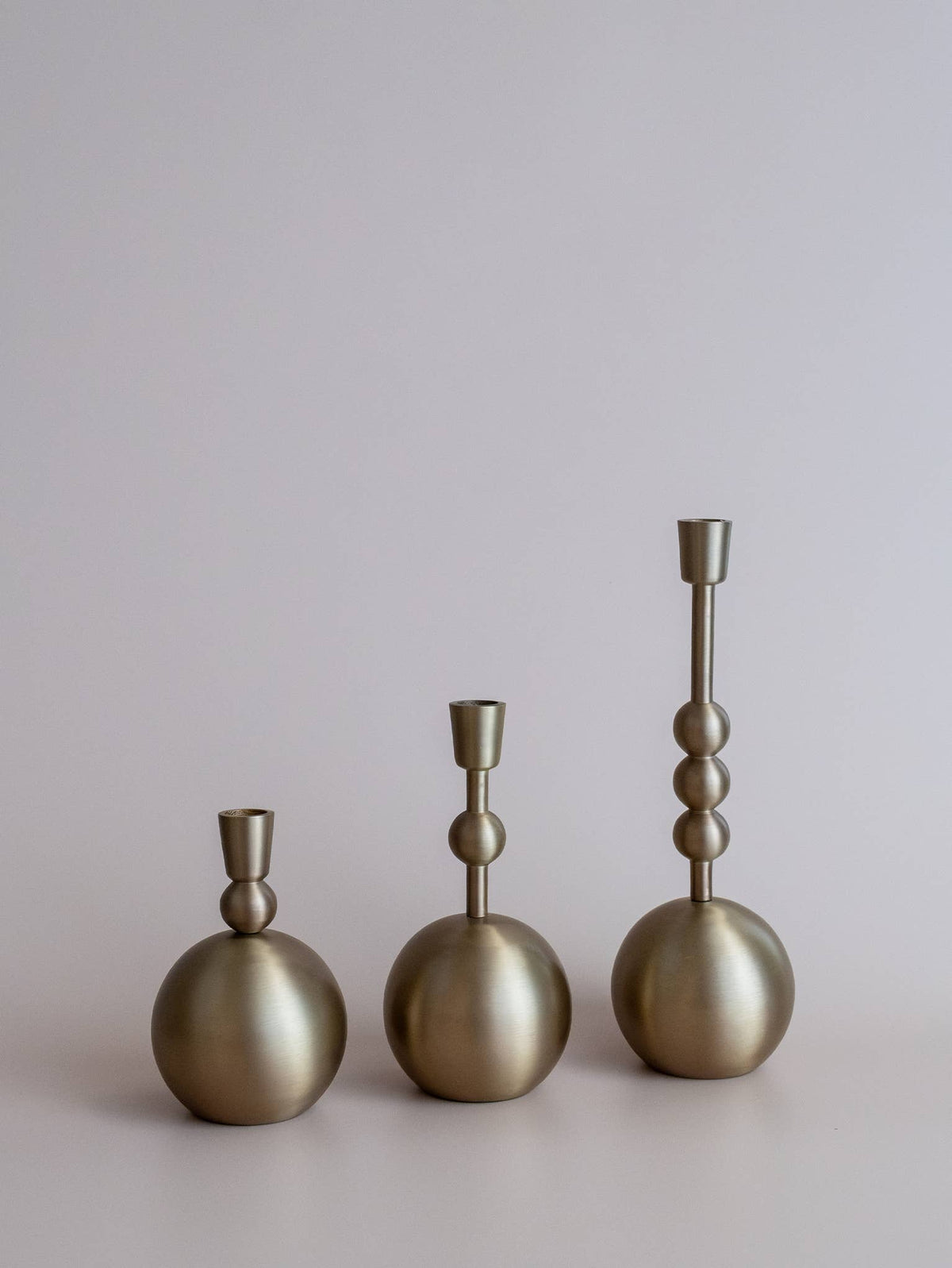 Small Stacked Orb Taper Candle Holder