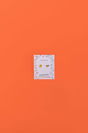 Lemon Enamel Flat Back Kids Earrings