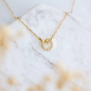 Zircon Lucky Horseshoe Necklace