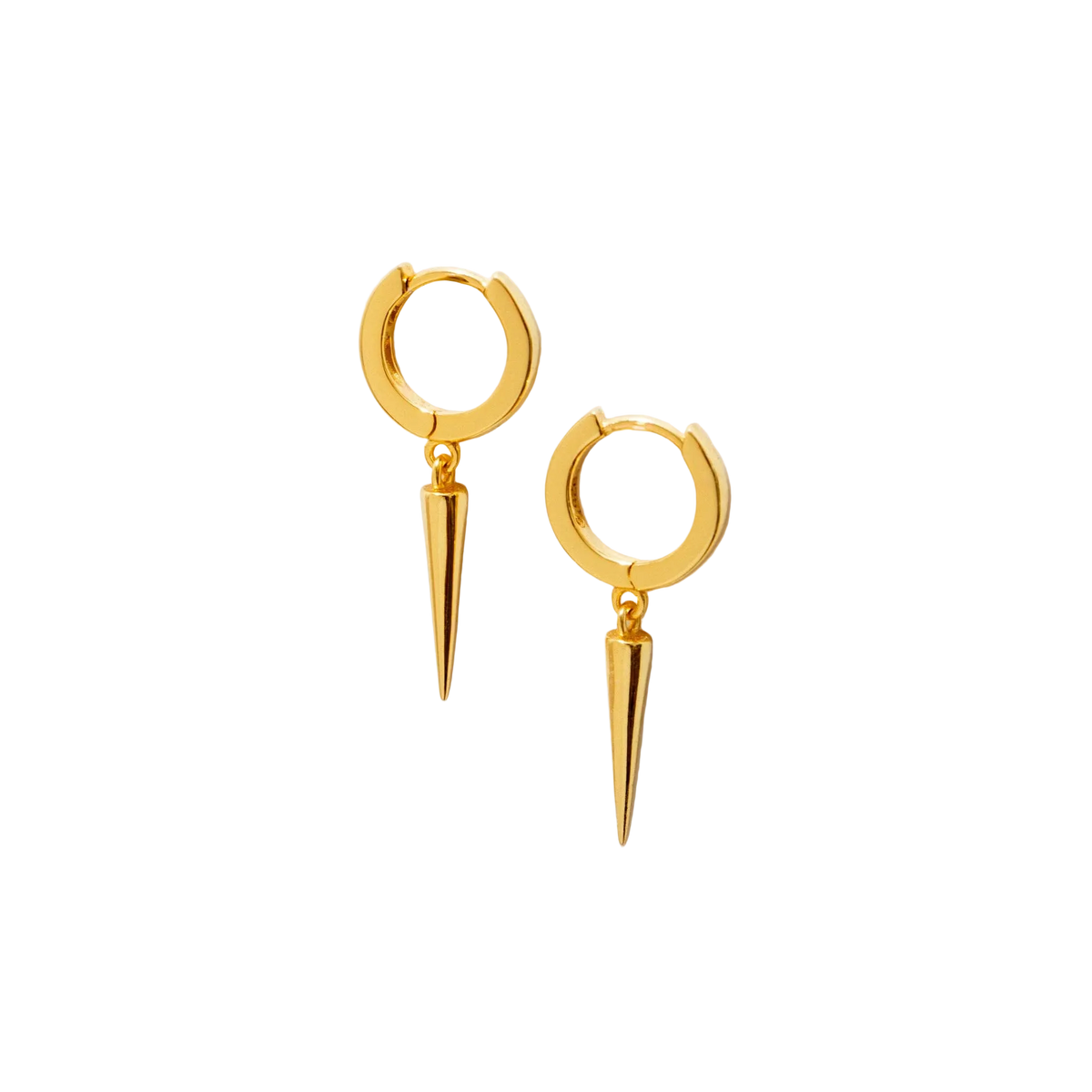 Spike Drop Huggie Hoops - 18K Gold Plated or Sterling Silver