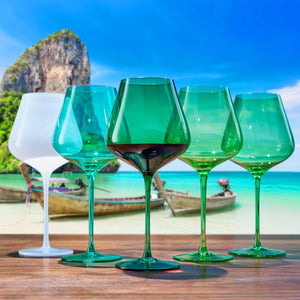 Beaches of the Thai Islands Wine Glassware | 5 Set, 20 OZ