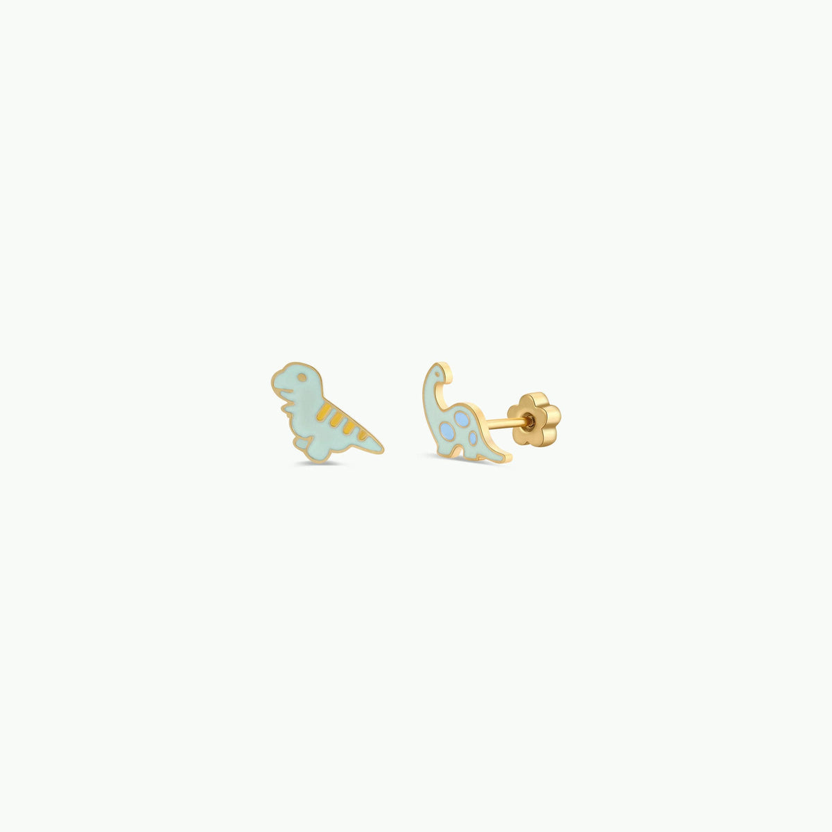 Dinosaur Enamel Flat Back Kids Earrings