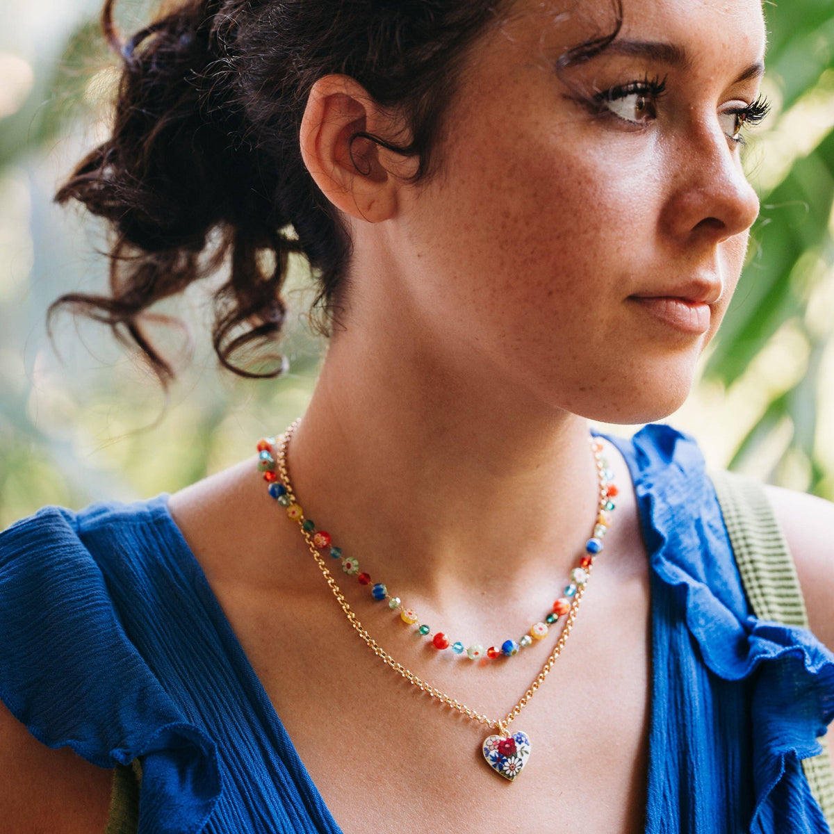 K'lani "Dolce Vita' Floral Glass Beads Necklace Set