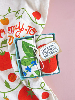 TOMATO BASIL (Tomato, Basil) - Tea Towel Set of 2