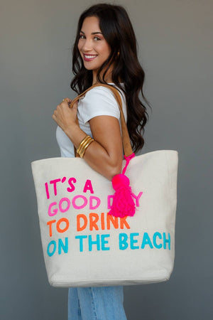 Cream Drink On The Beach Tote