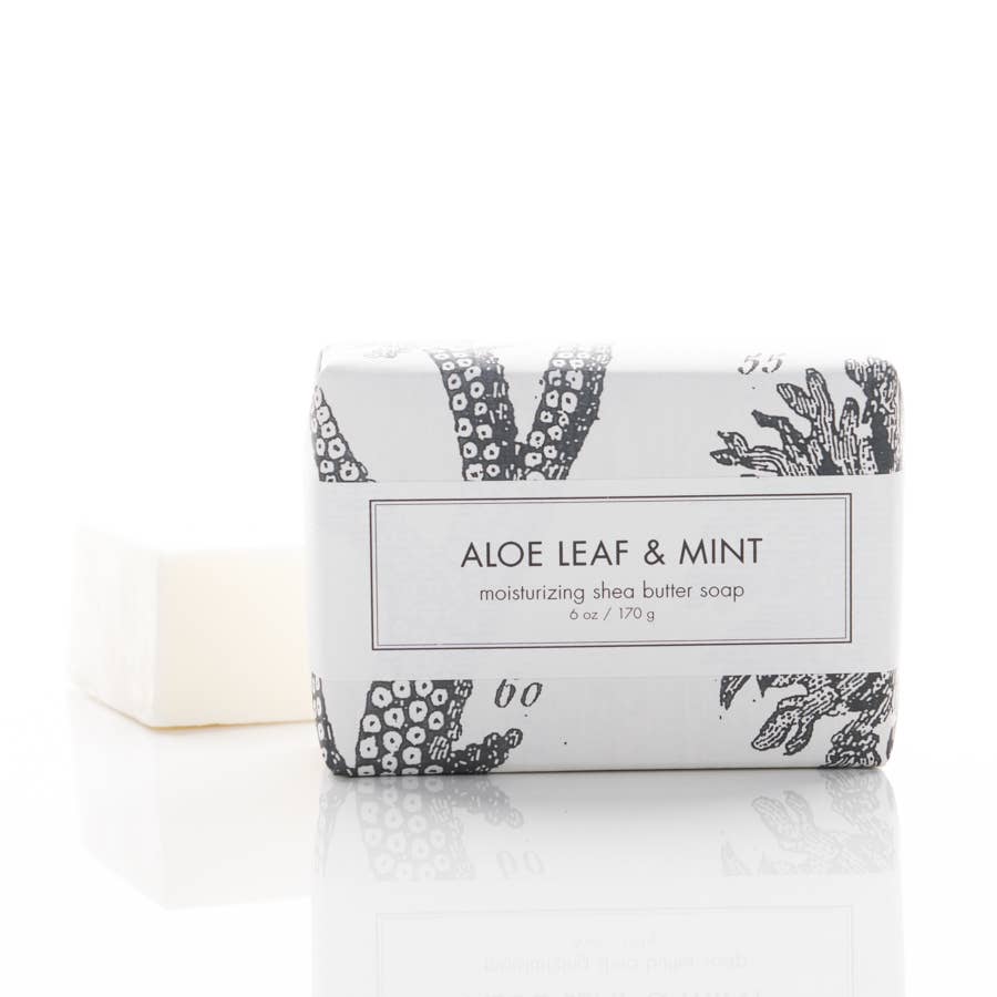 Aloe Leaf &amp; Mint Shea Butter Soap - Bath Bar