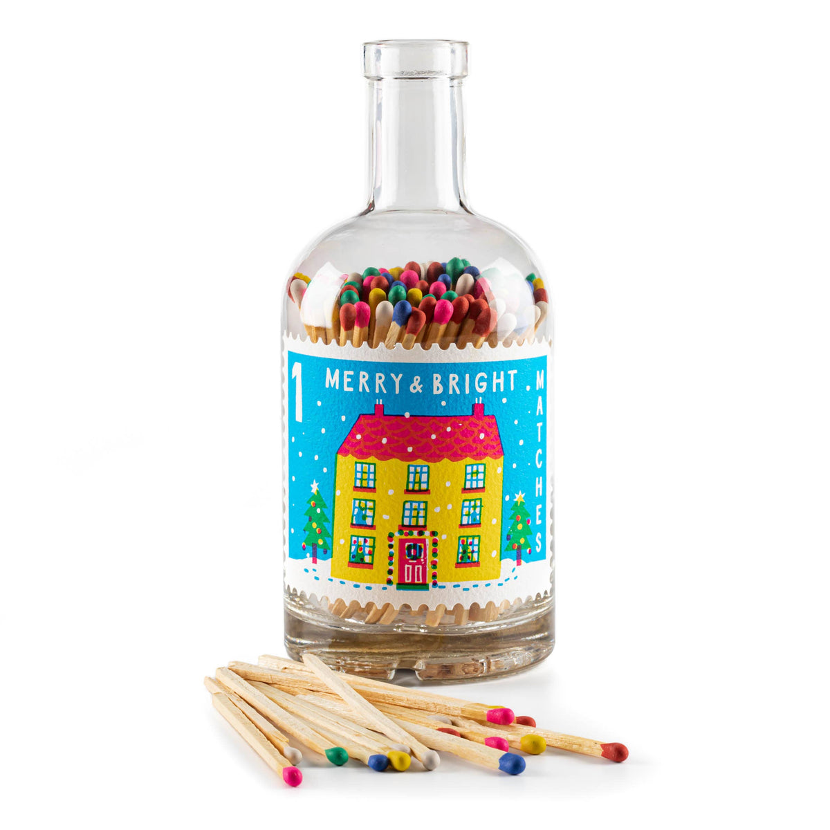 Merry | Glass Bottle - Christmas Safety Matches