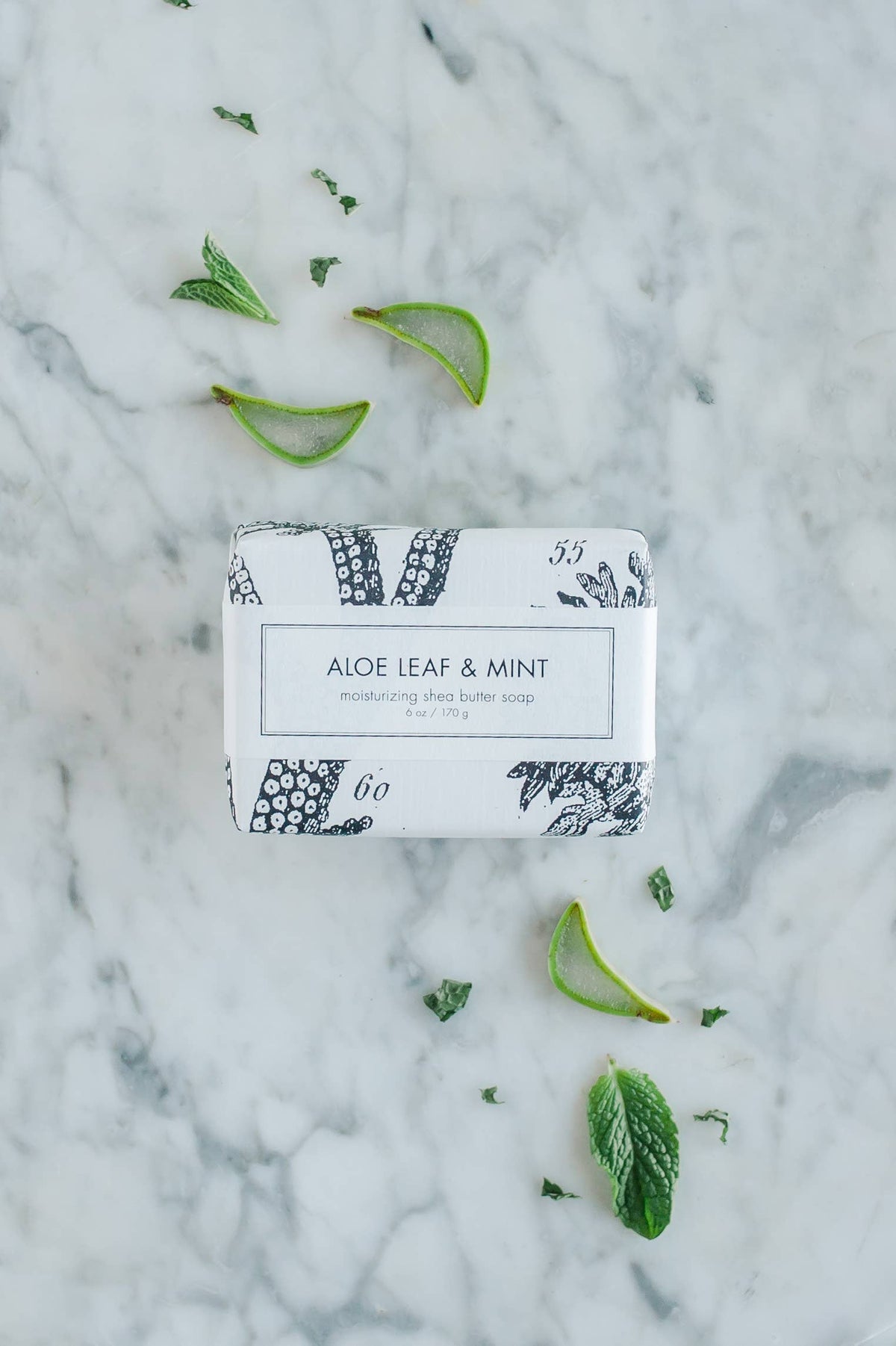 Aloe Leaf &amp; Mint Shea Butter Soap - Bath Bar