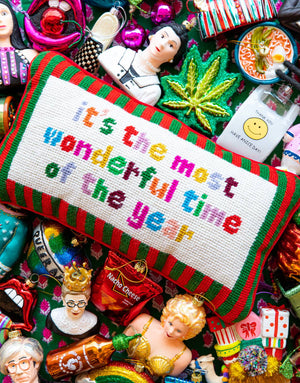 Most Wonderful Time of the Year Needlepoint Pillow