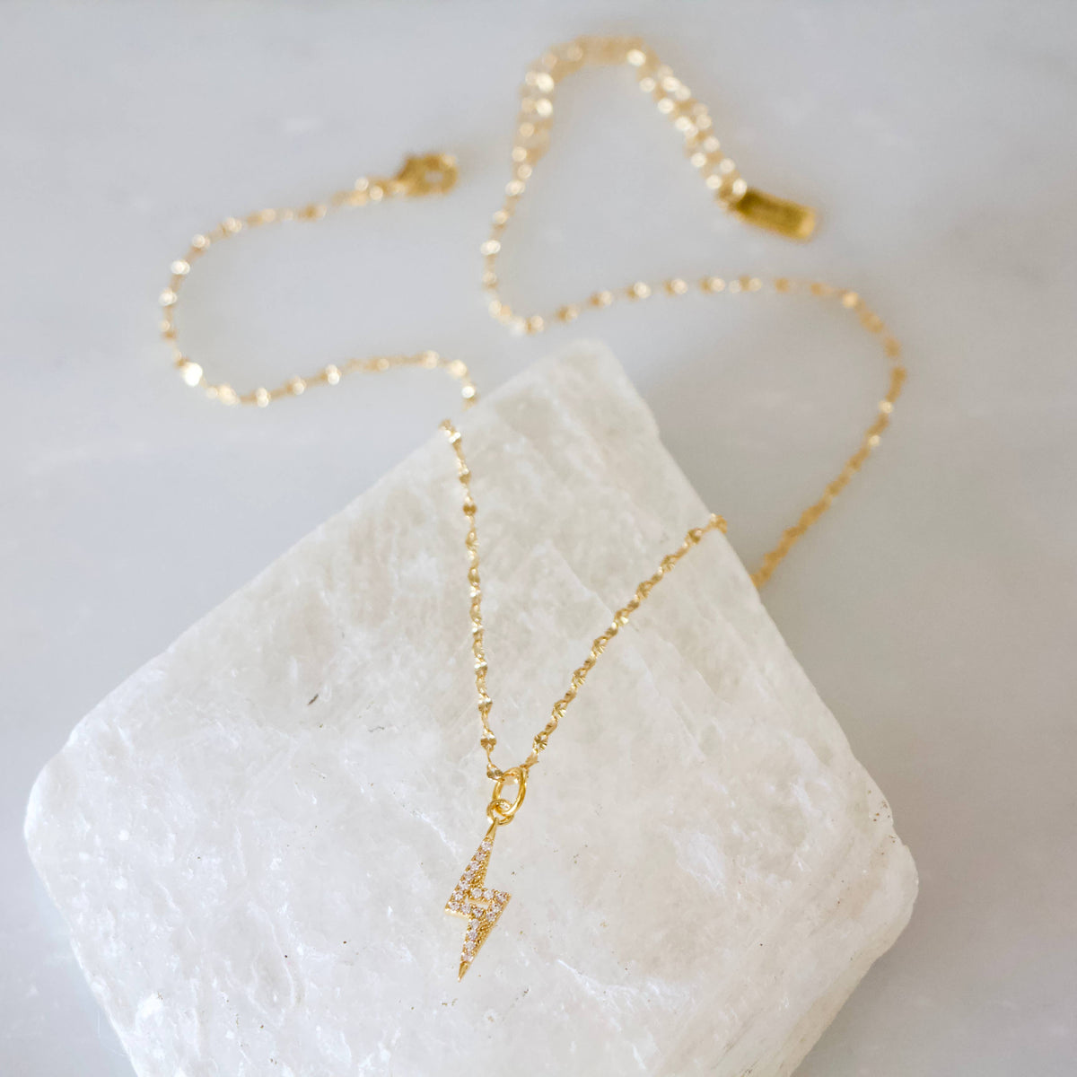 CZ Lightning Bolt Necklace