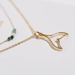 K'lani "Protect" Gold Whale Tail Necklace Set