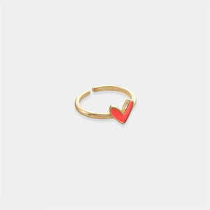 LRN095 - Enamel Heart Ring