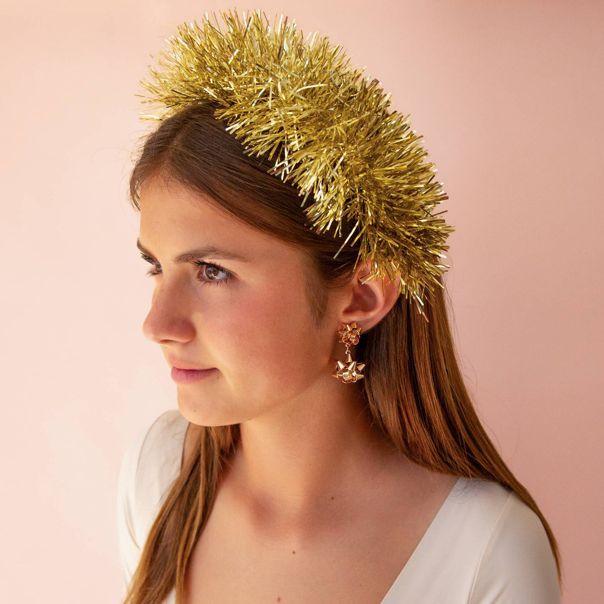 Holiday Bow Earrings | Double | Gold