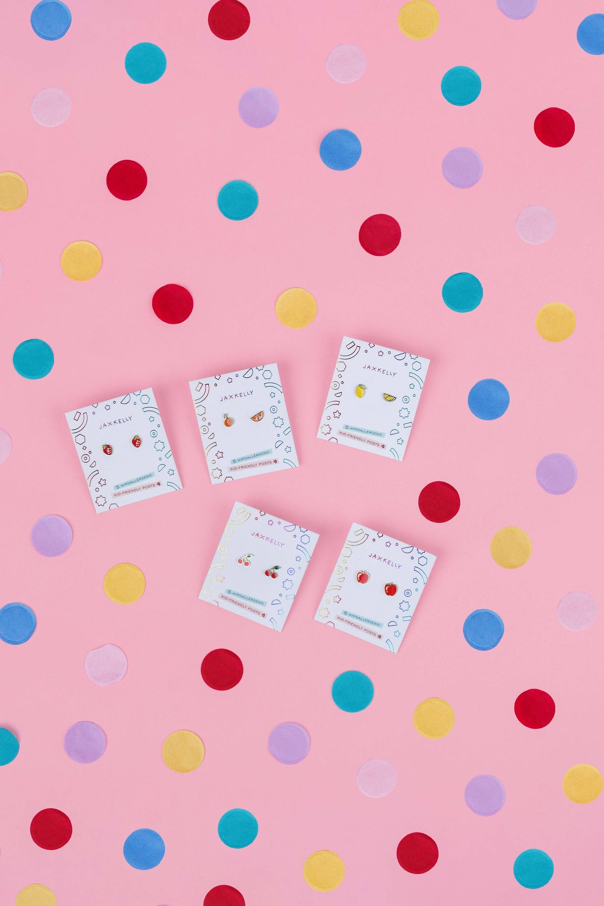 Lemon Enamel Flat Back Kids Earrings