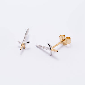 14K Gold Plated Dagger Stud Earrings