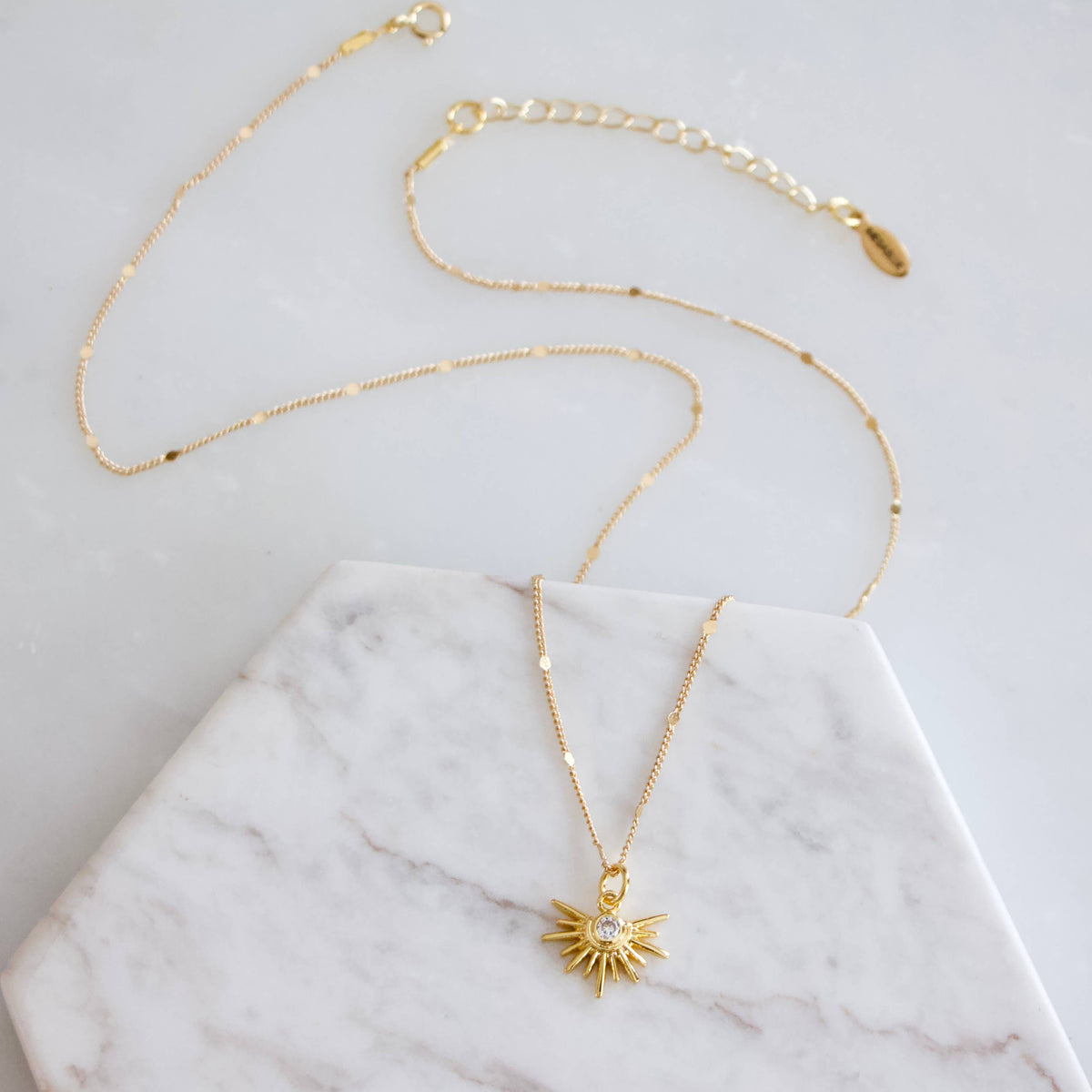 CZ or Turquoise Starburst Necklace