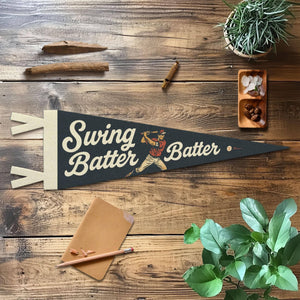 Swing Batter Batter Felt Pennant