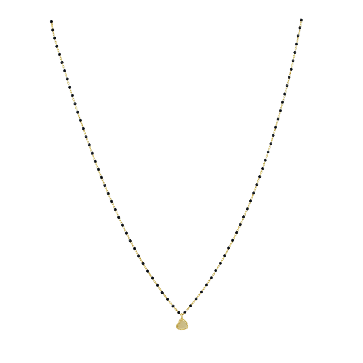 Elsa Mini Heart Necklace Black