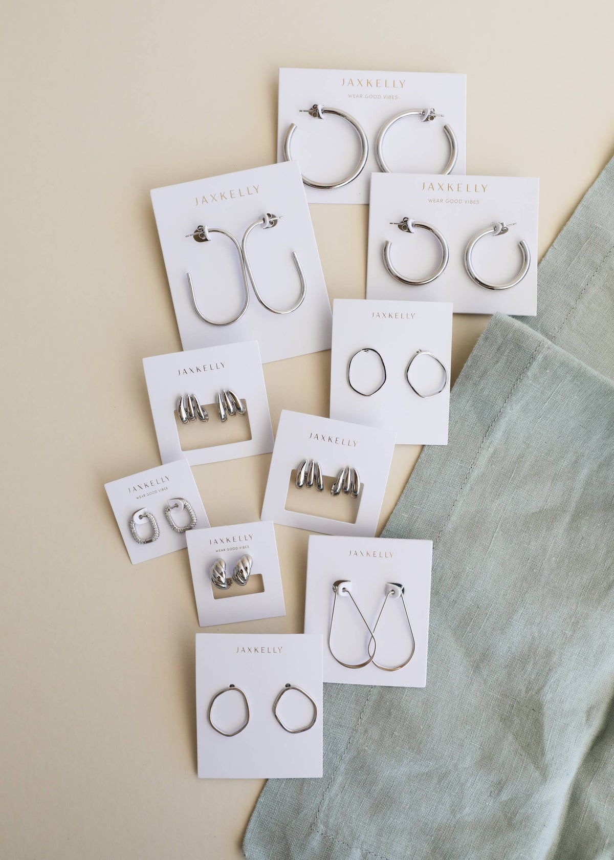 Silver Long Oval Hoop
