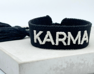 KARMA statement bracelet woven, embroidered